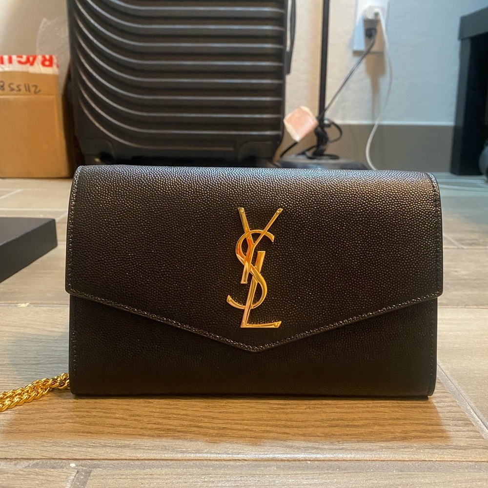 Ysl uptown wallet with chain